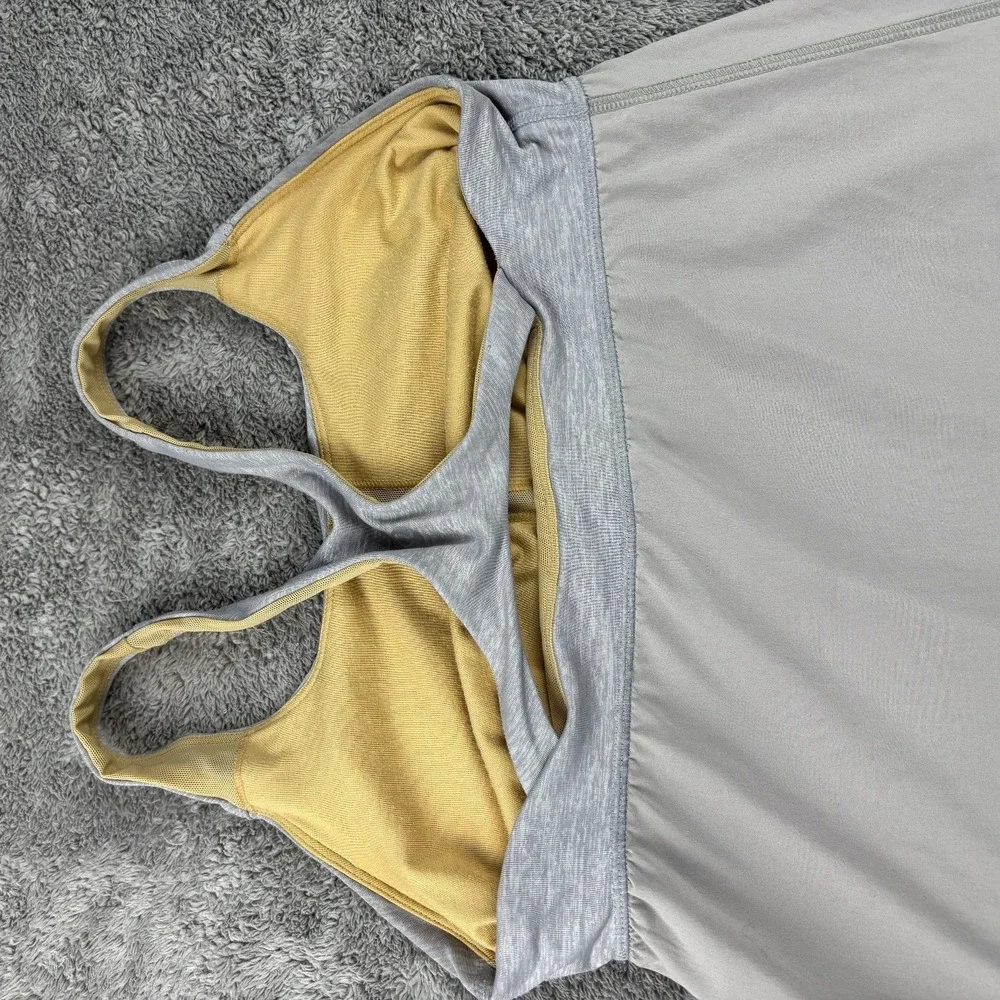 Lululemon Old Style Razorback Tank Top‎ Womens 4 Gray Yellow